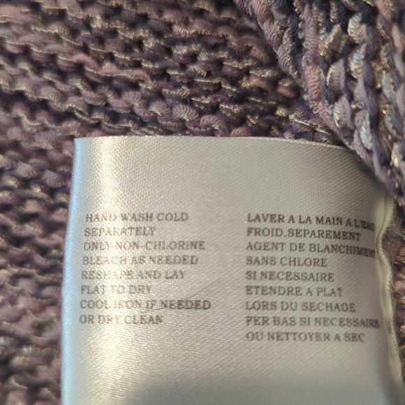 David Brooks Purple Gray Variegated Crew Neck Rolled Hem Sweater Women's Size M - Picture 6 of 8